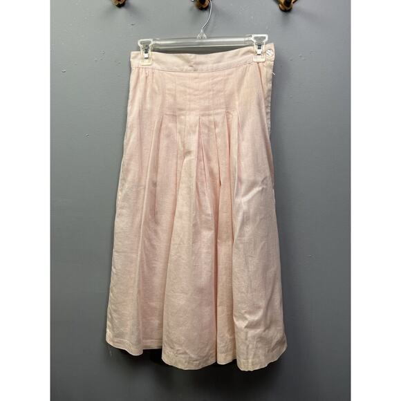Vintage Women's Nilani Petites Light Pink Pleated Midi skirt Womens size 8 Lined - Picture 1 of 5